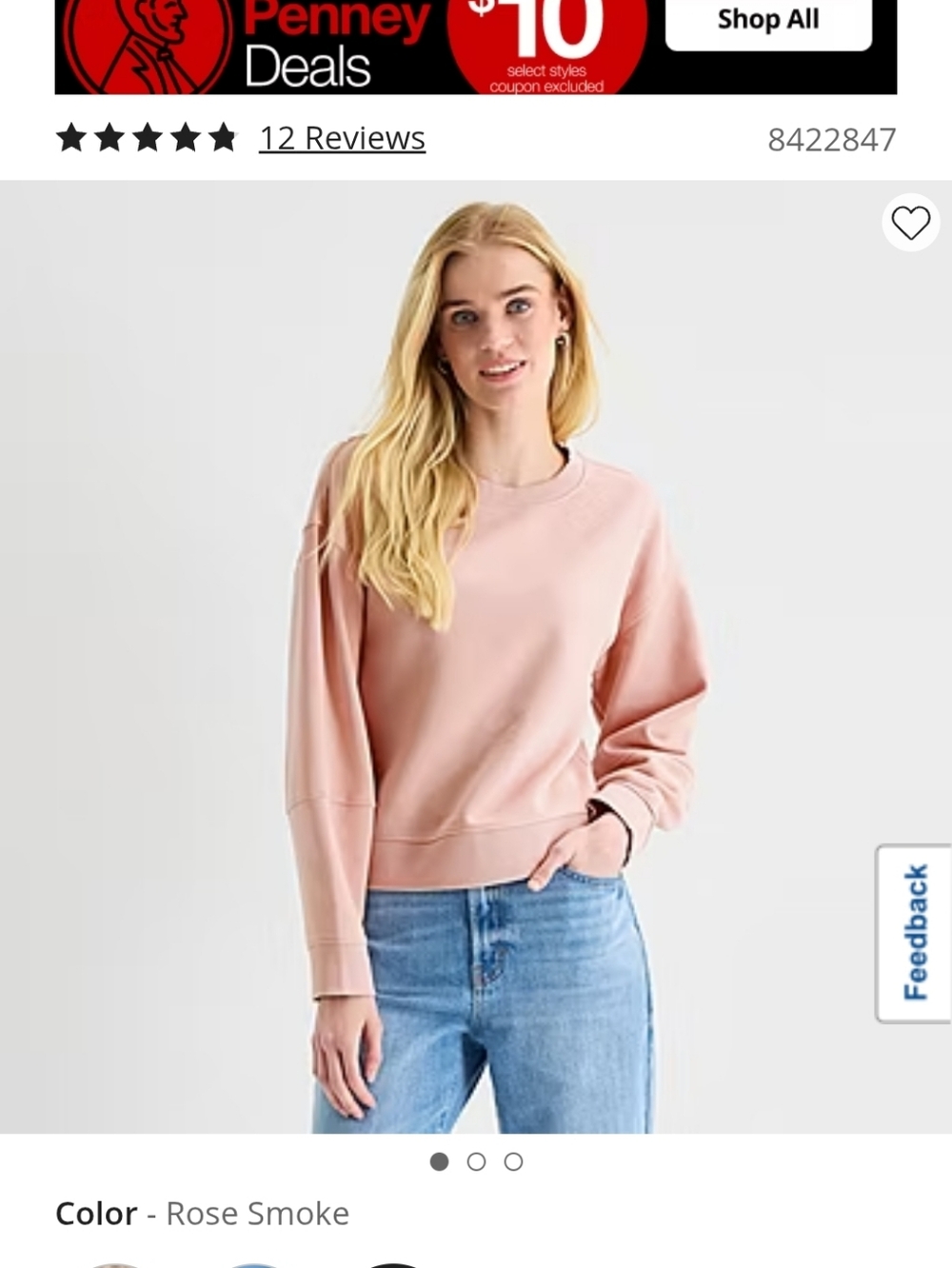 a.n.a Rose Smoke Crewneck Sweatshirt